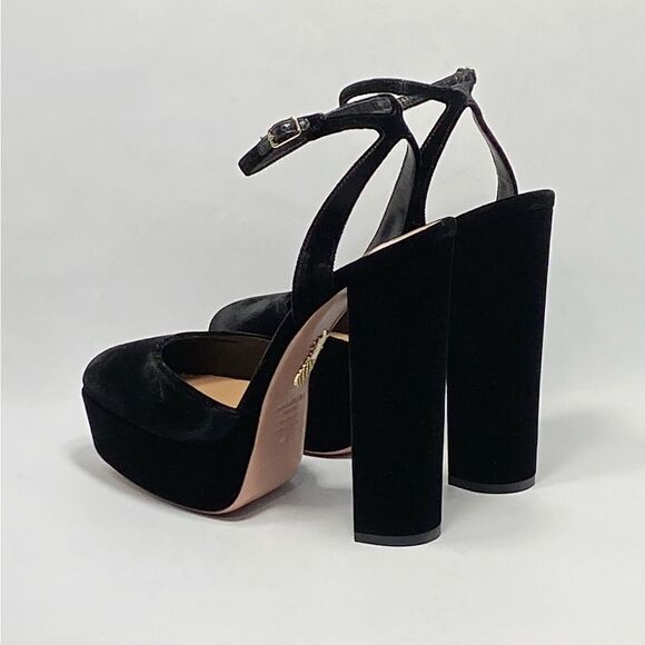 Aquazzura So High Velvet Platform Pumps size 39.5 - Picture 6 of 12